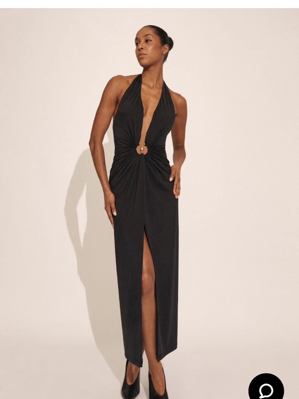 Bardot Alma Plunging Midi Dress Size S Black